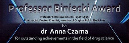 Prestiżowa Nagroda Binieckiego dla dr Anny Czarnej z Małopolskiego Centrum Biotechnologii UJ